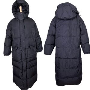 Eddie Bauer Black Long Down Puffer Coat